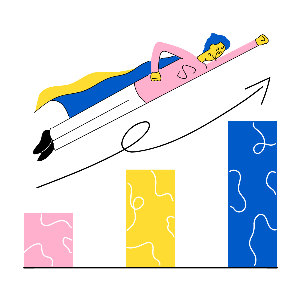 Ilustracija rasta i uspeha na društvenim mrežama