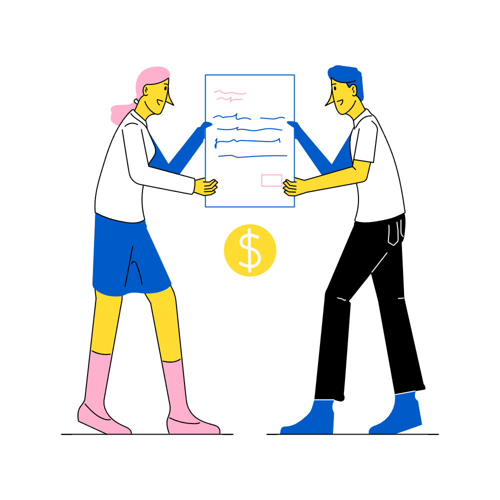 Ilustracija saradnje i ugovora za digitalni marketing